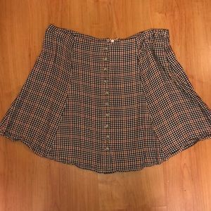 American eagle black & brown plaid skirt